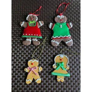 4 Gingerbread People Ornaments Christmas Decorations